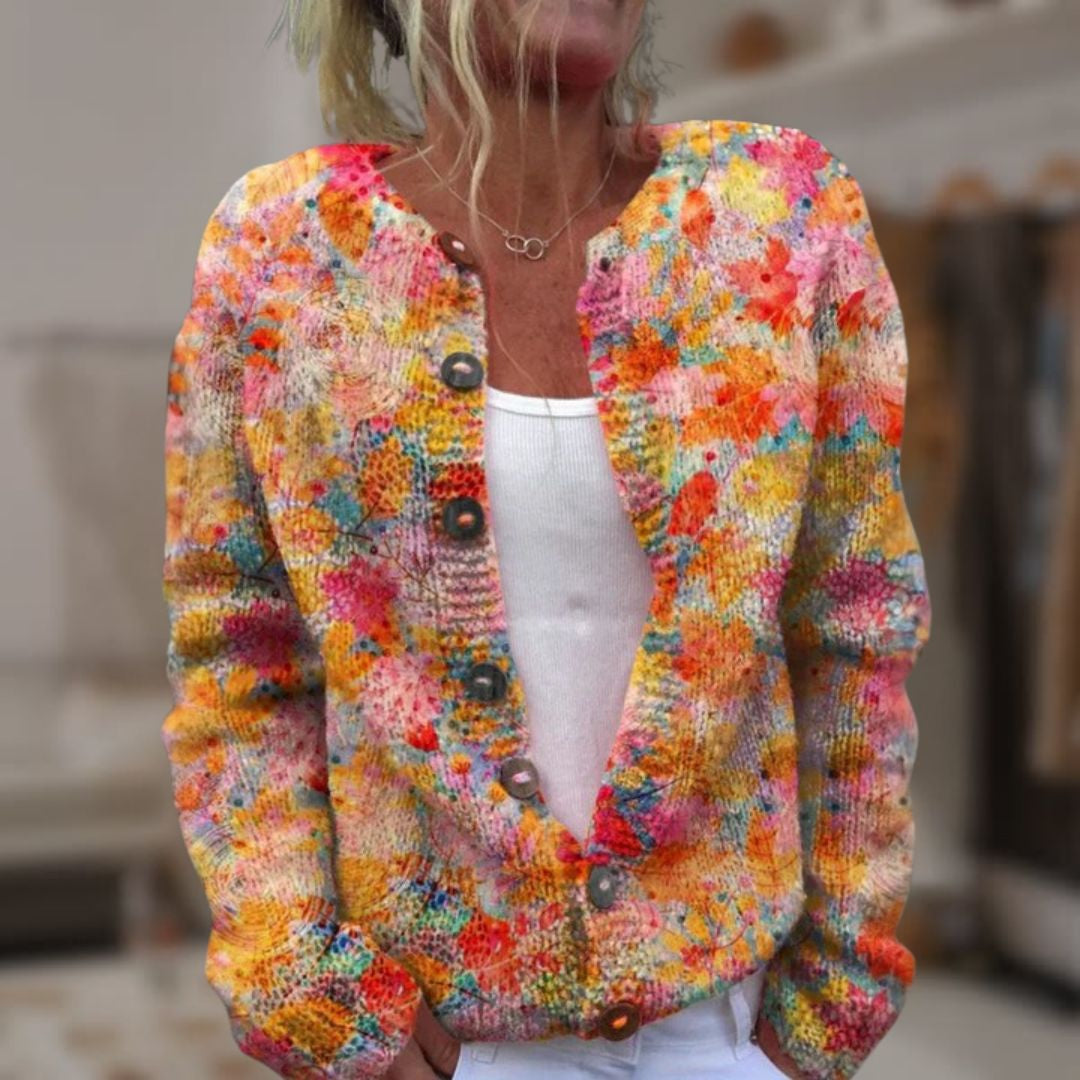 Cardigan vintage à imprimé floral