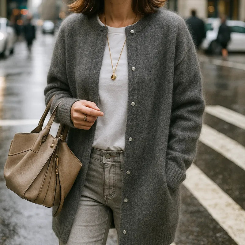 Cardigan long en laine douce