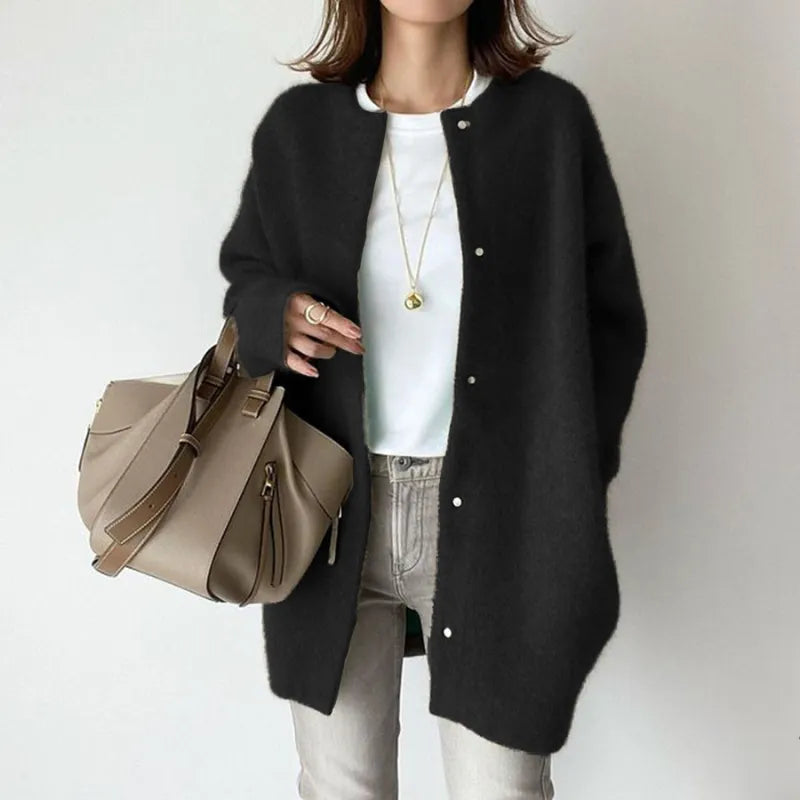 Cardigan long en laine douce