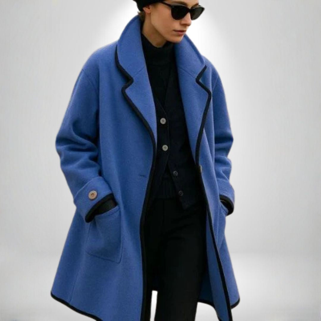 Manteau à col contrasté