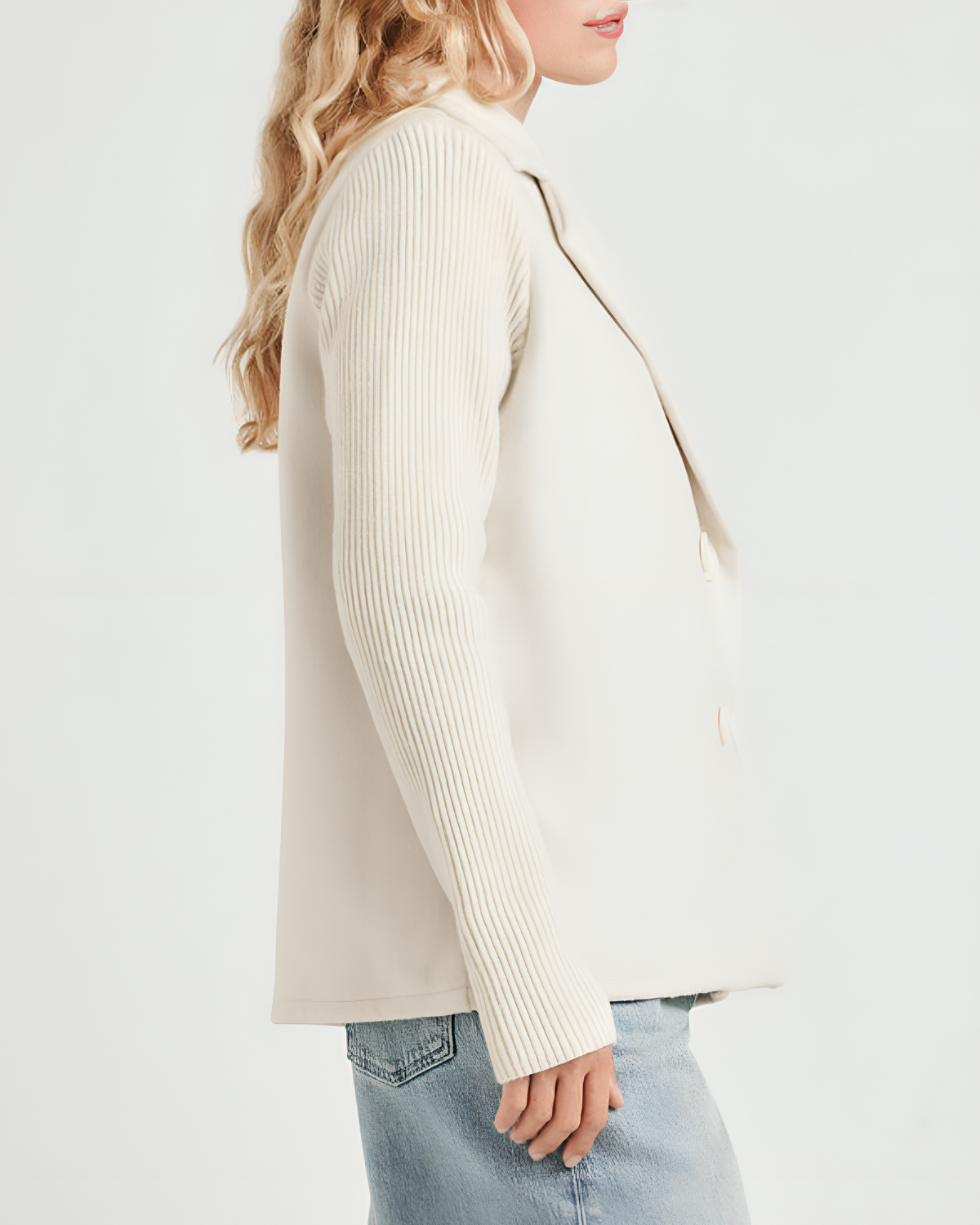 Blazer à Manches Tricotées