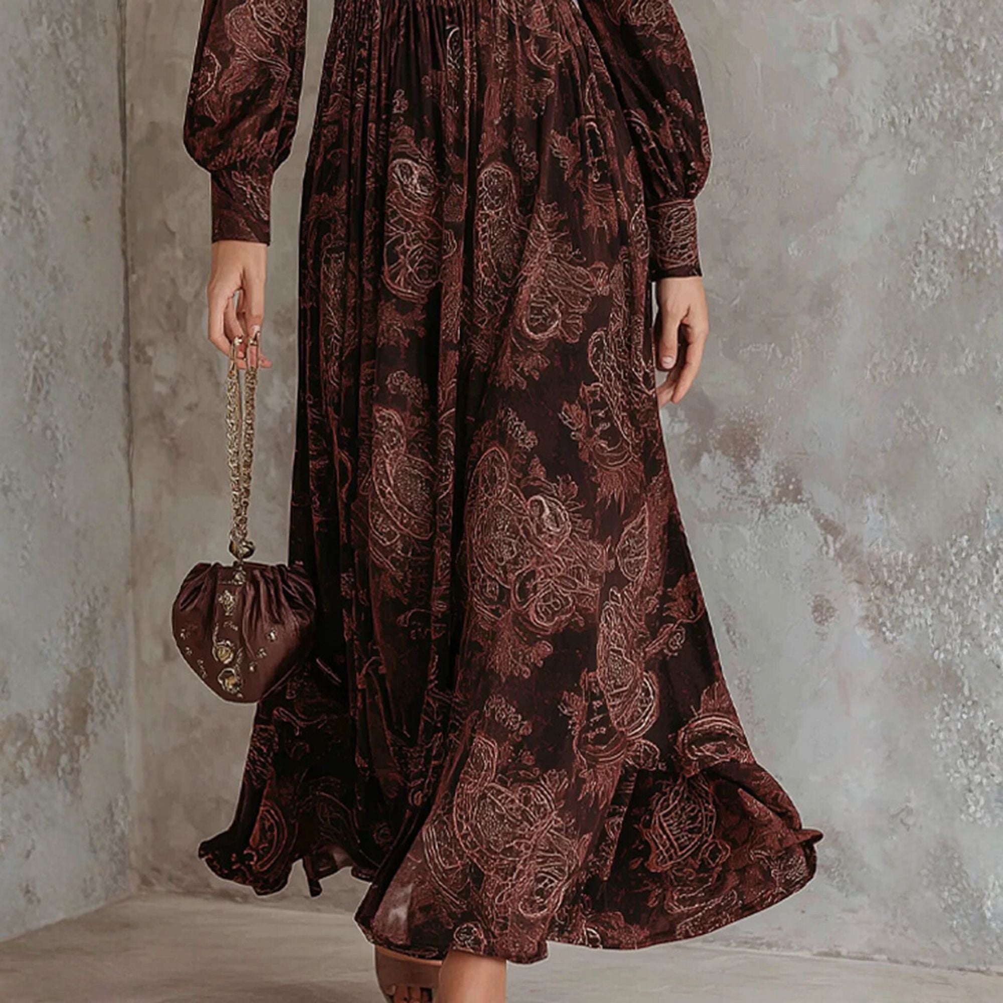 Robe midi à imprimé paisley