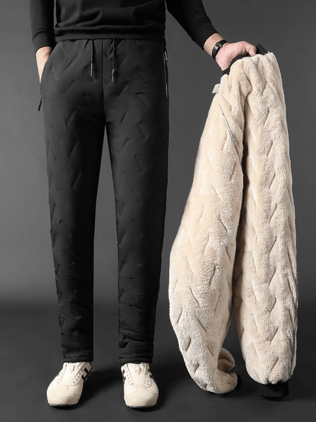 Pantalon de Jogging en Polaire Doublé