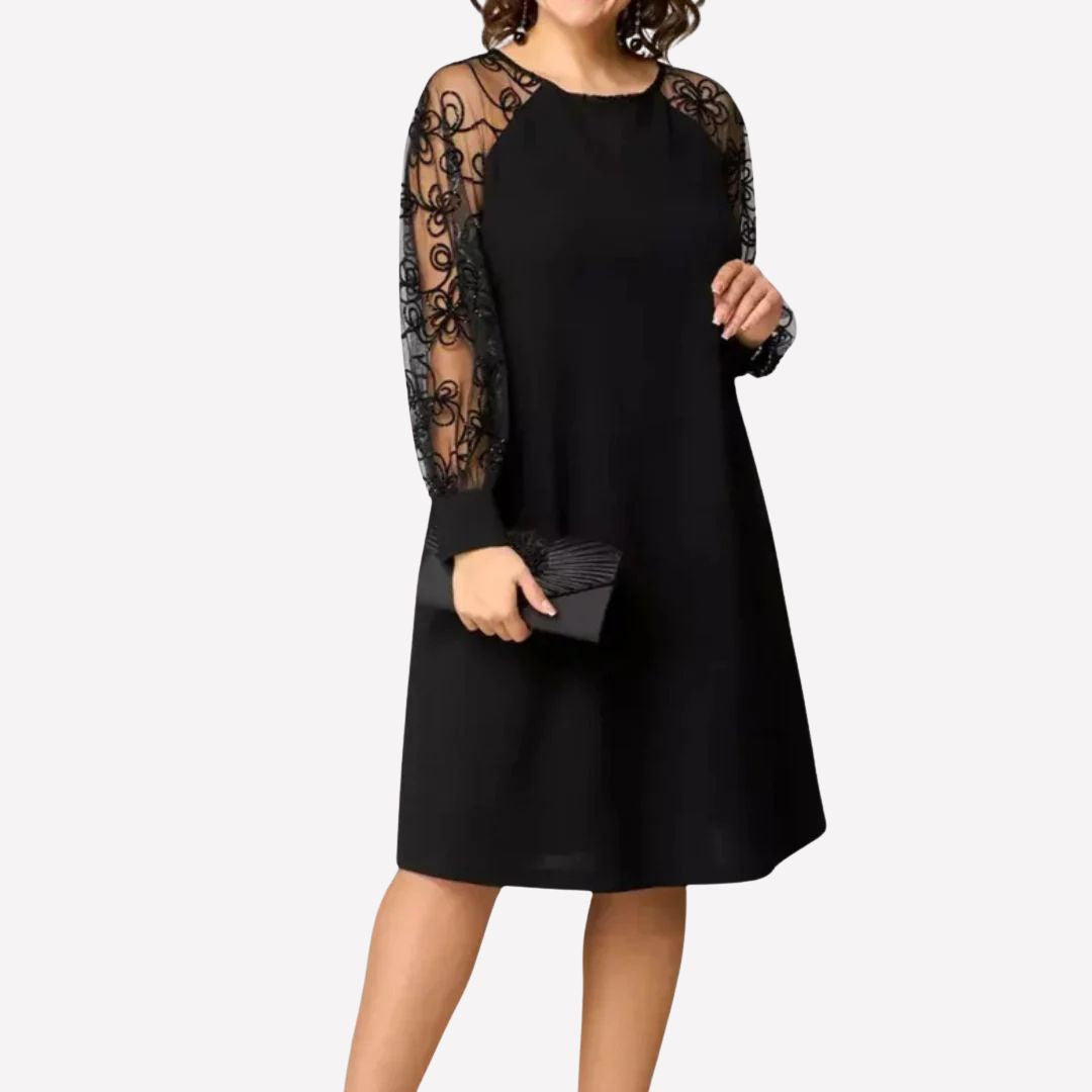 Élégante robe noire sexy en dentell