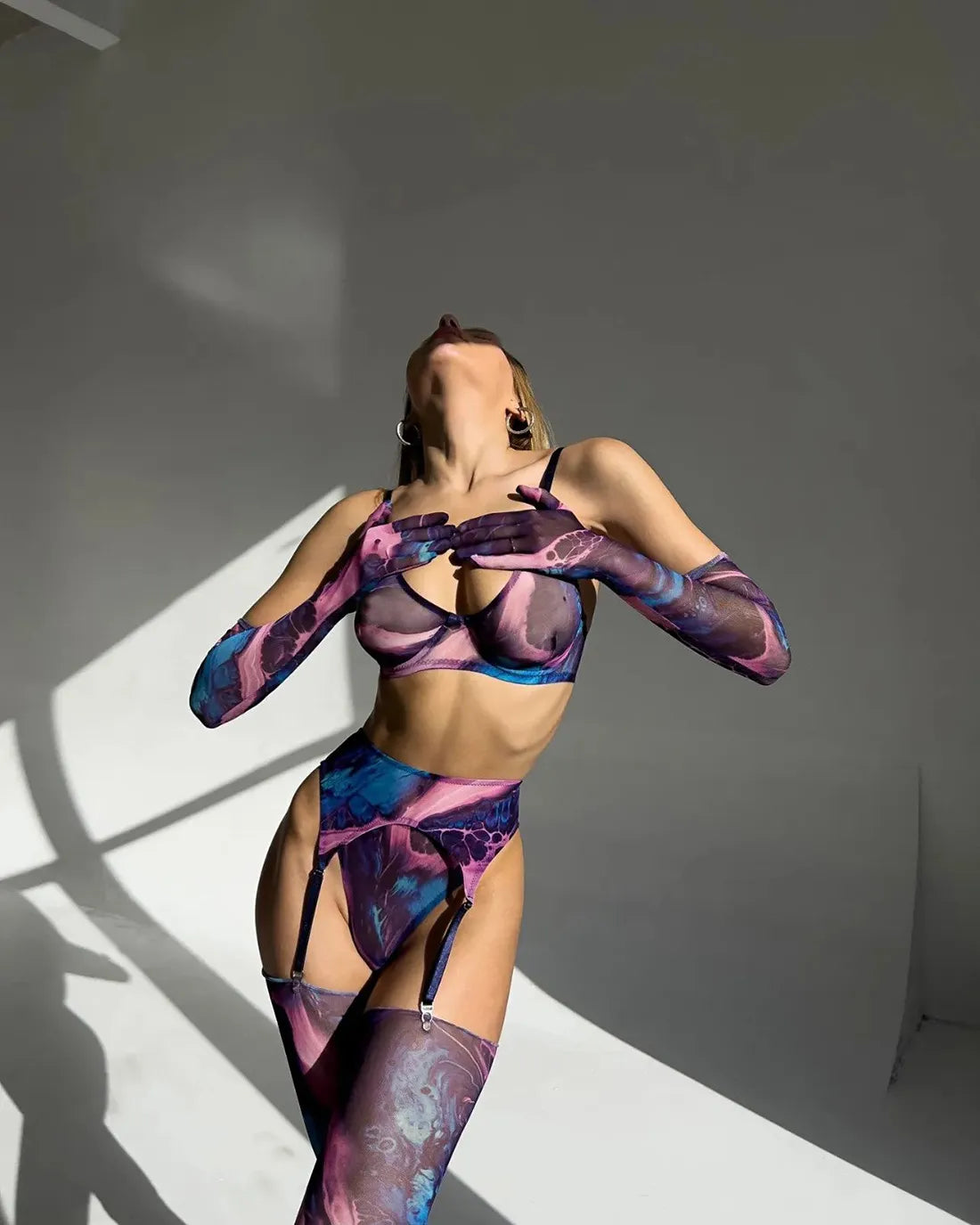 Amanda™ | Ensemble de lingerie tie-dye complet en 5 pièces