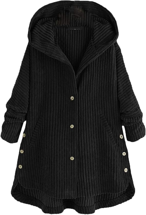 Veste velours côtelé à capuche