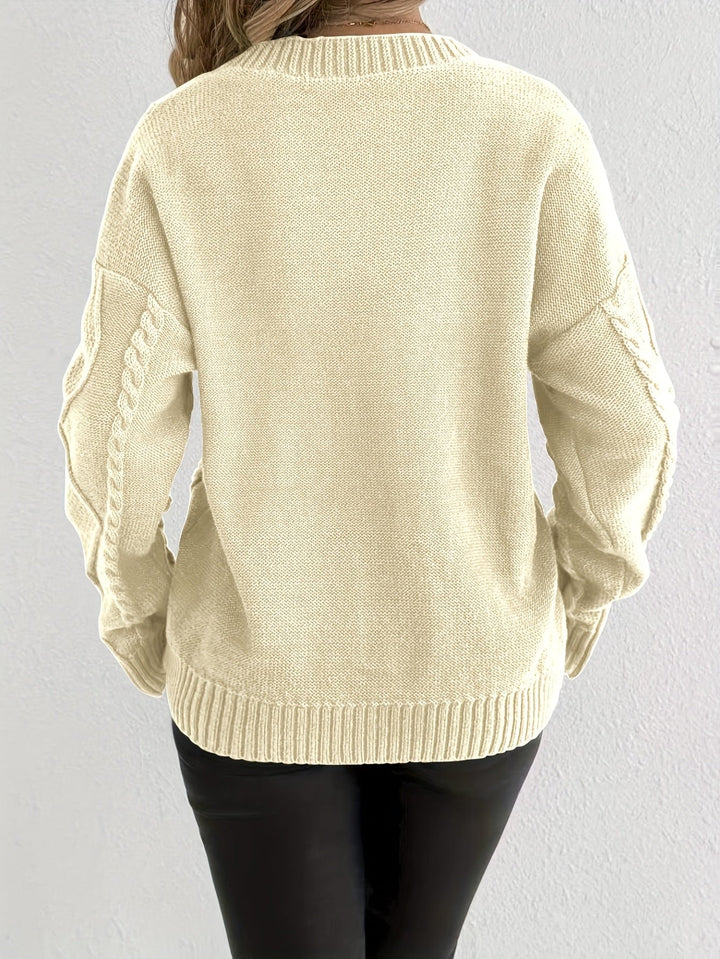 Florine™ | Pull Doux à Motif Floral Torsadé