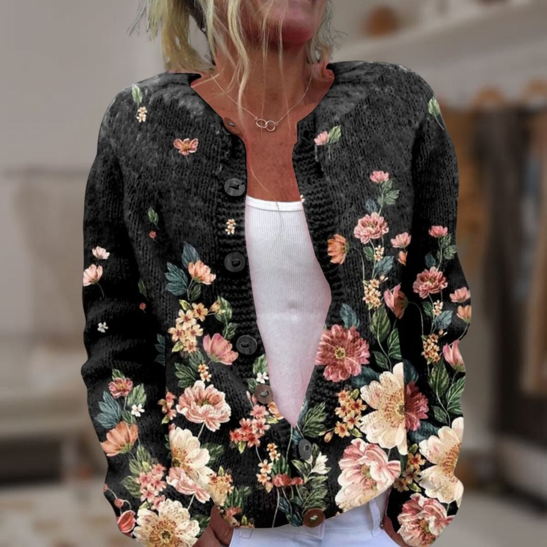 Cardigan vintage à imprimé floral