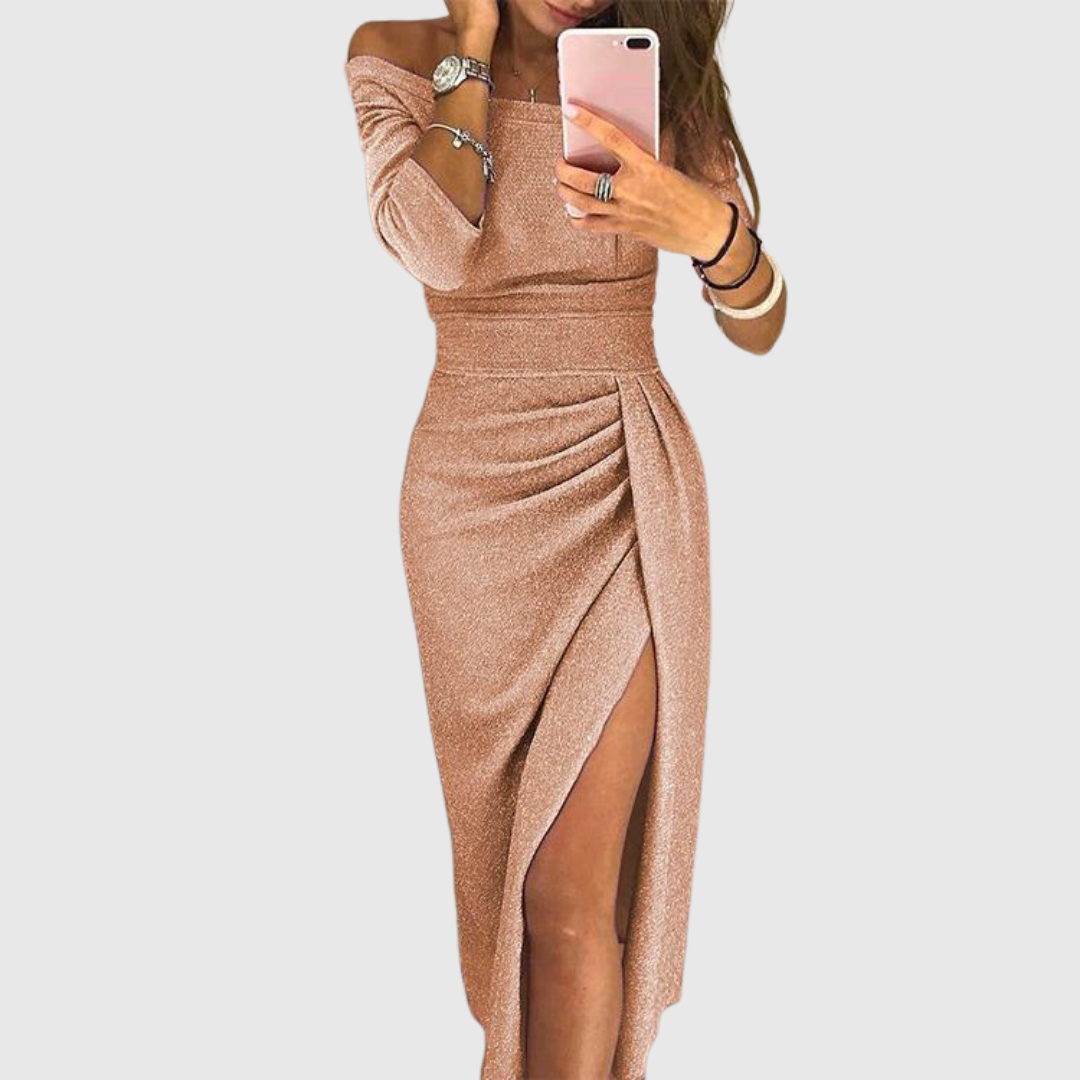 Robe longue à col halter