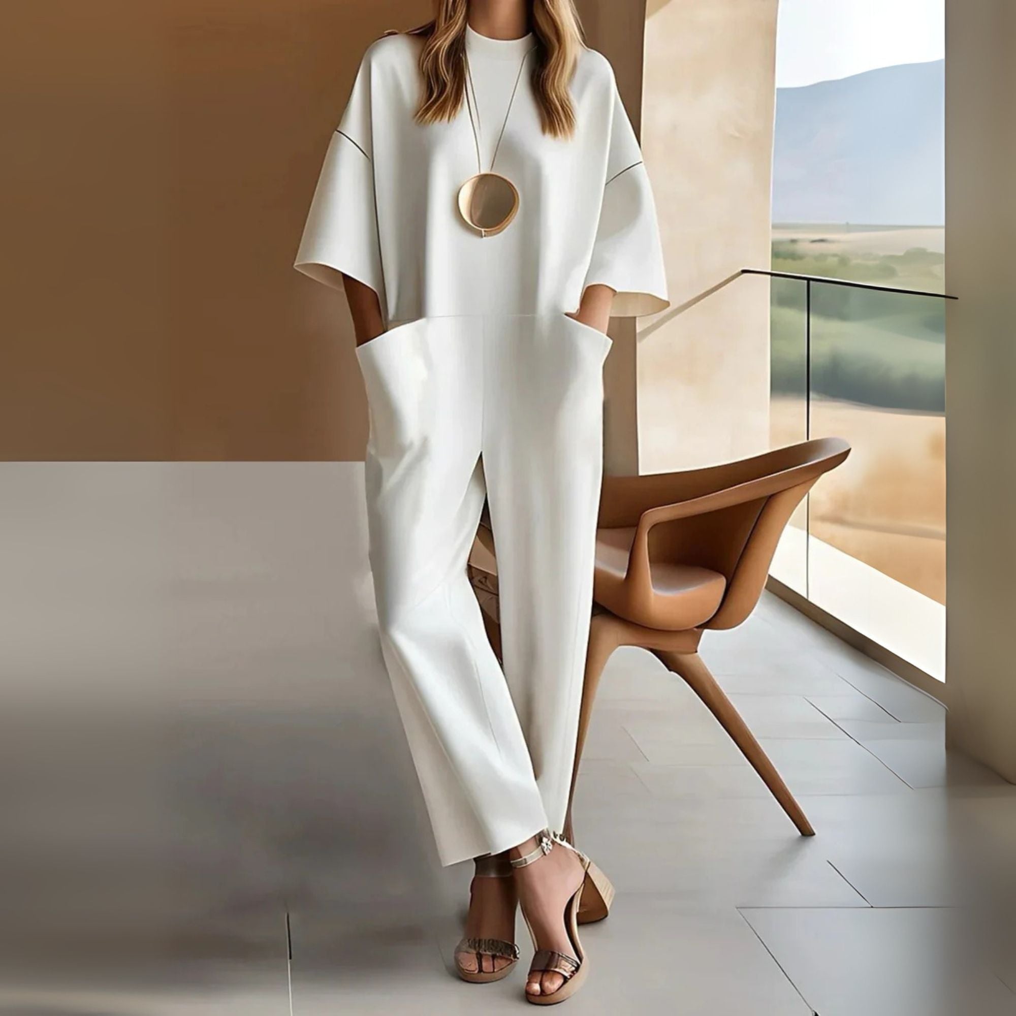 Combinaison Décontractée À Manches Amples Pour Femme