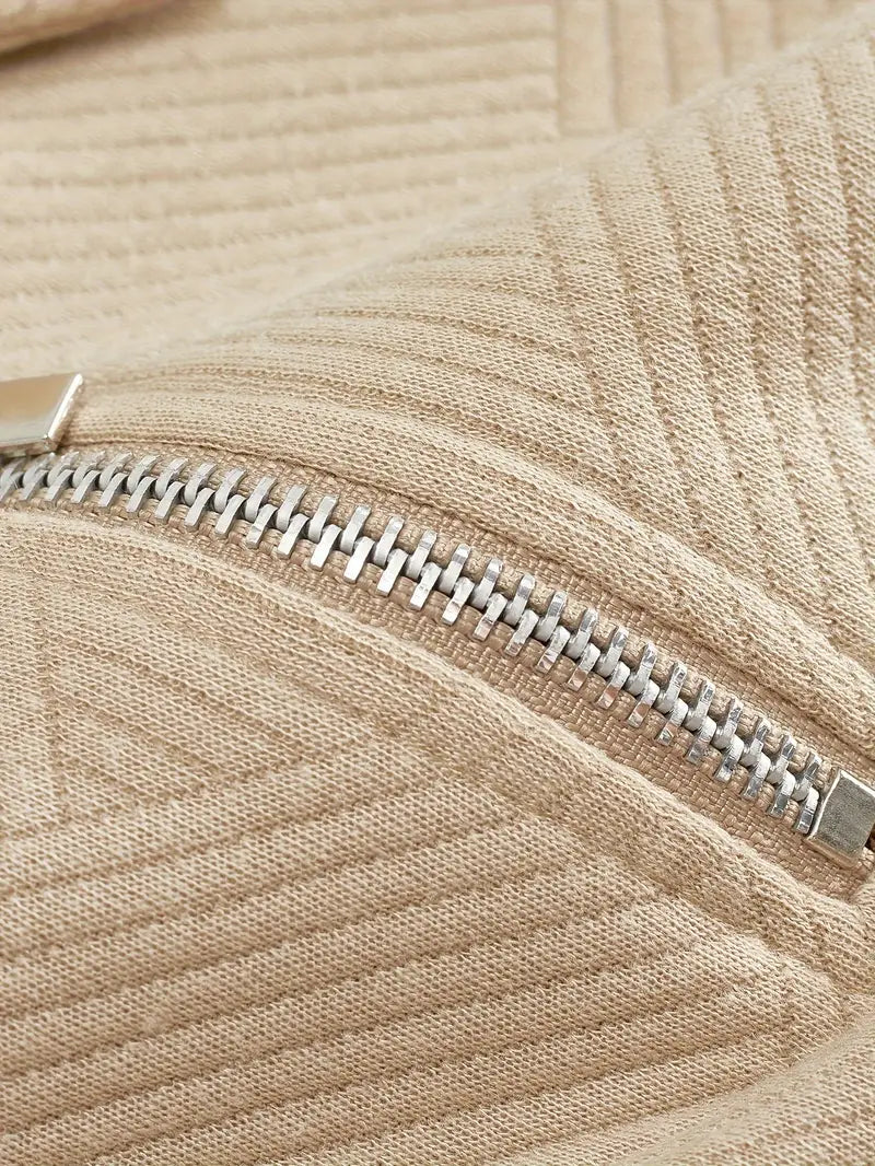 Pull Zippé Vintage avec design géométrique