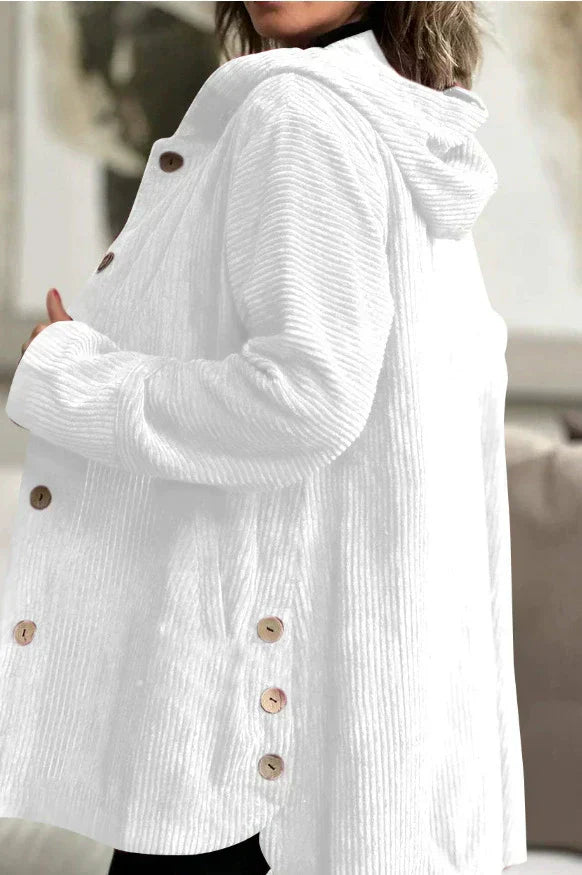 Veste velours côtelé à capuche