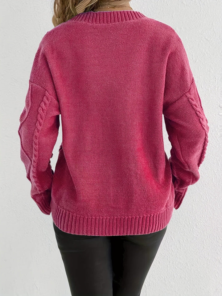 Florine™ | Pull Doux à Motif Floral Torsadé